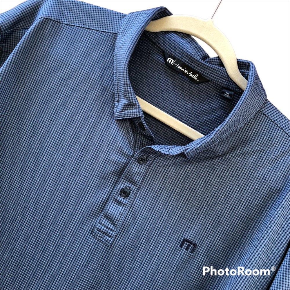 Travis Mathew Dark Grey Blue Golf Polo SZ XL Extra Large
